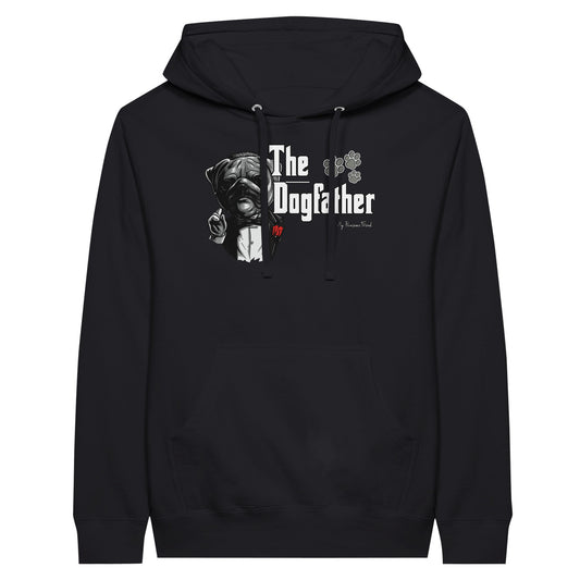 Unisex hoodie with the design: "The DogFather". The color of this unisex hoodie is black