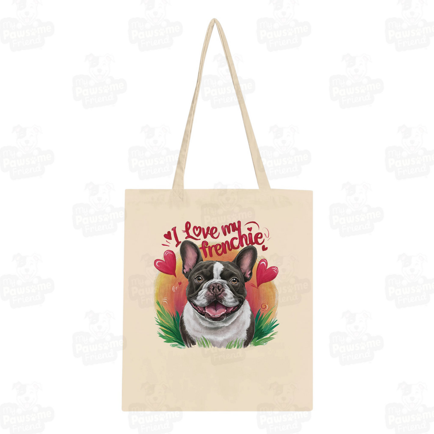 I love my frenchie tote bag