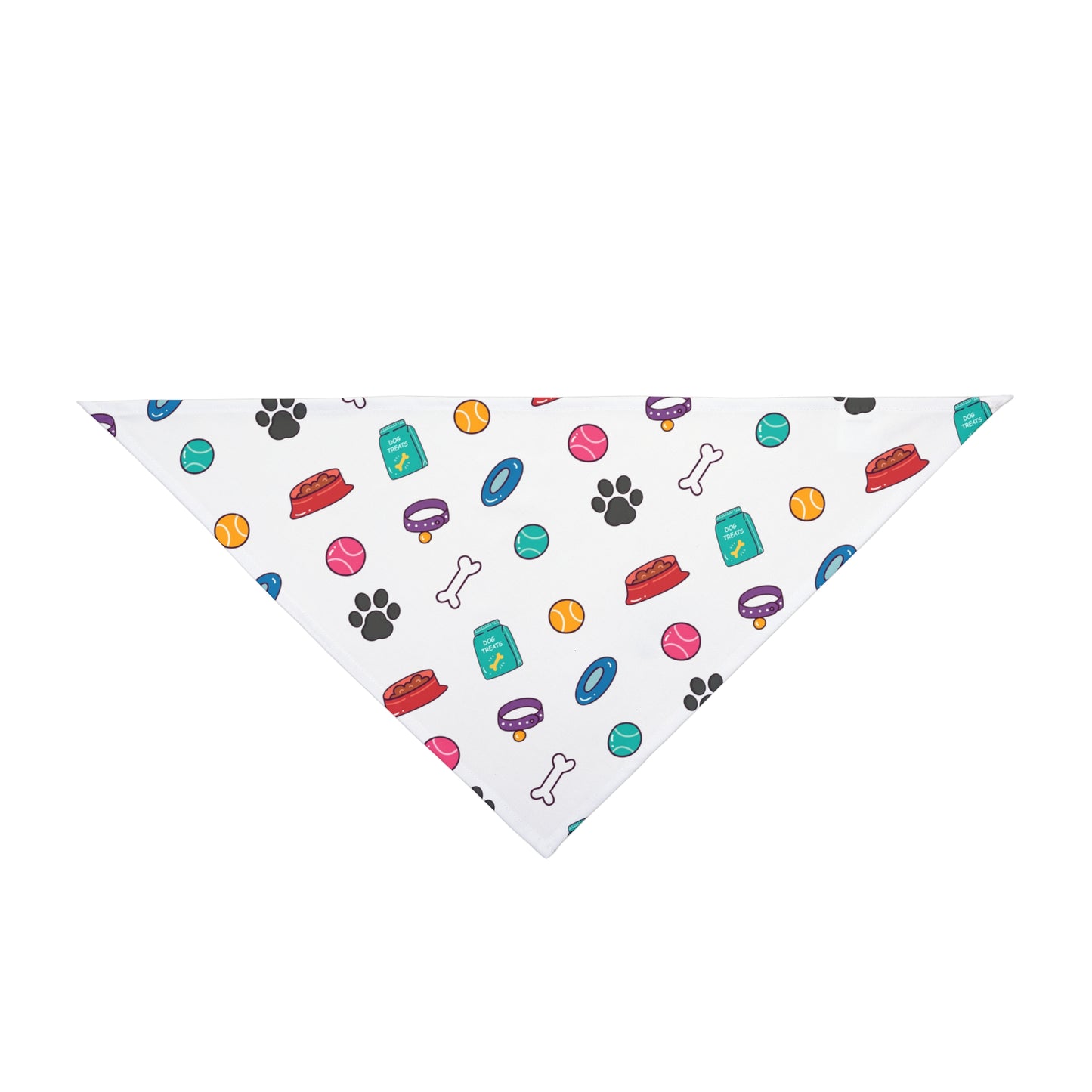 A pet bandana with a beautiful pattern design with all things dog love. Bandana's Color is white