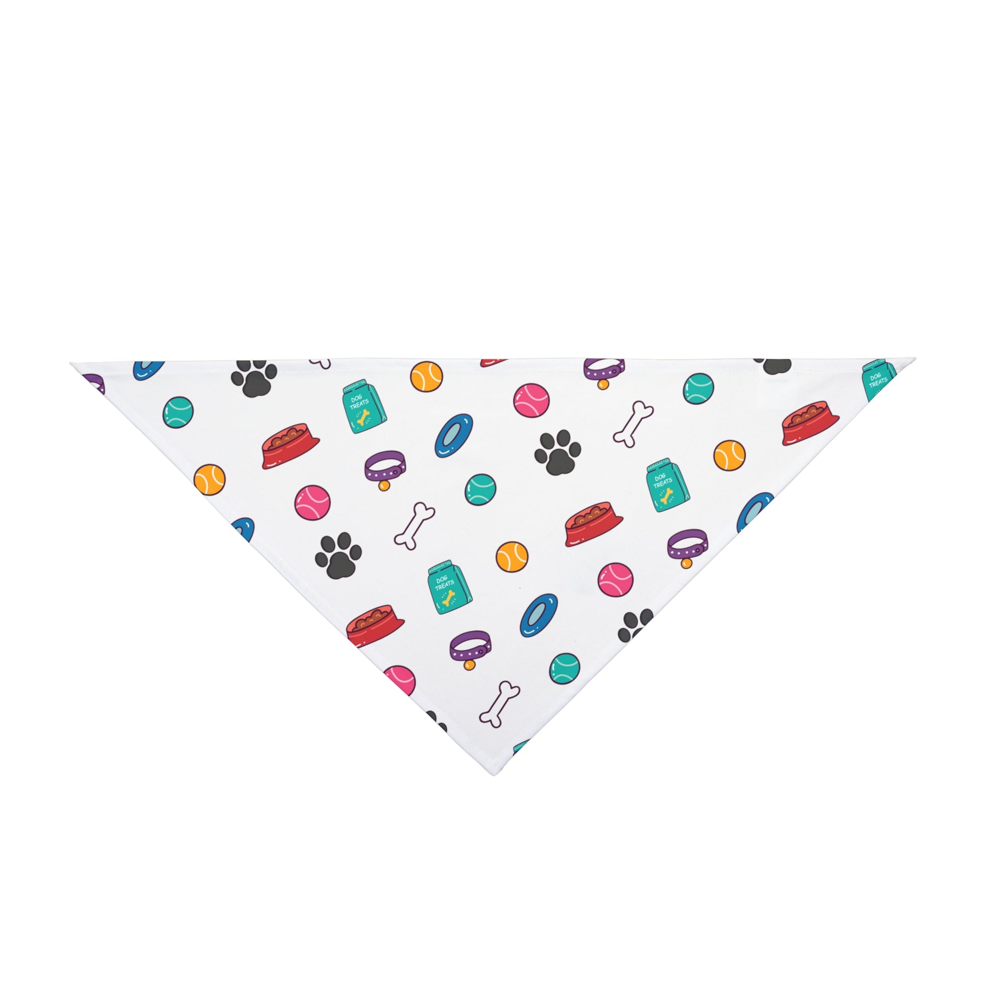A pet bandana with a beautiful pattern design with all things dog love. Bandana's Color is white
