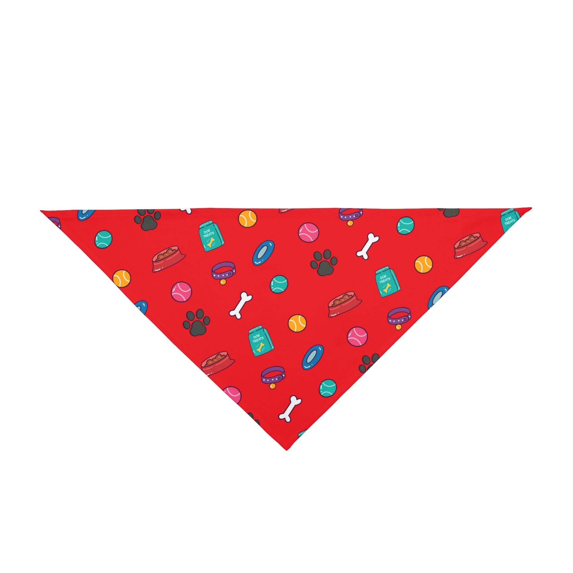 A pet bandana with a beautiful pattern design with all things dog love. Bandana's Color is red