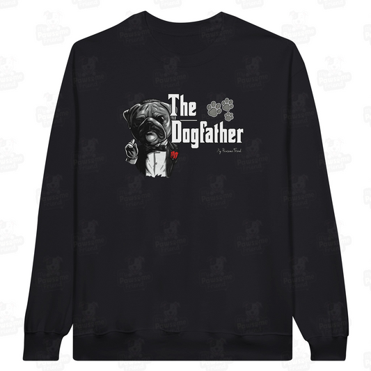 Unisex sweatshirt with the design: "The DogFather". The color of this unisex sweatshirt is black.