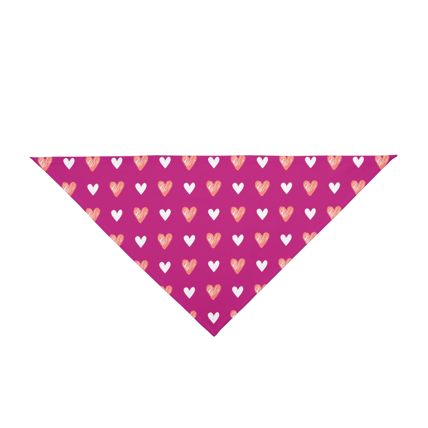 A bandana with a beautiful hearts pattern design. Bandana's Color is pink