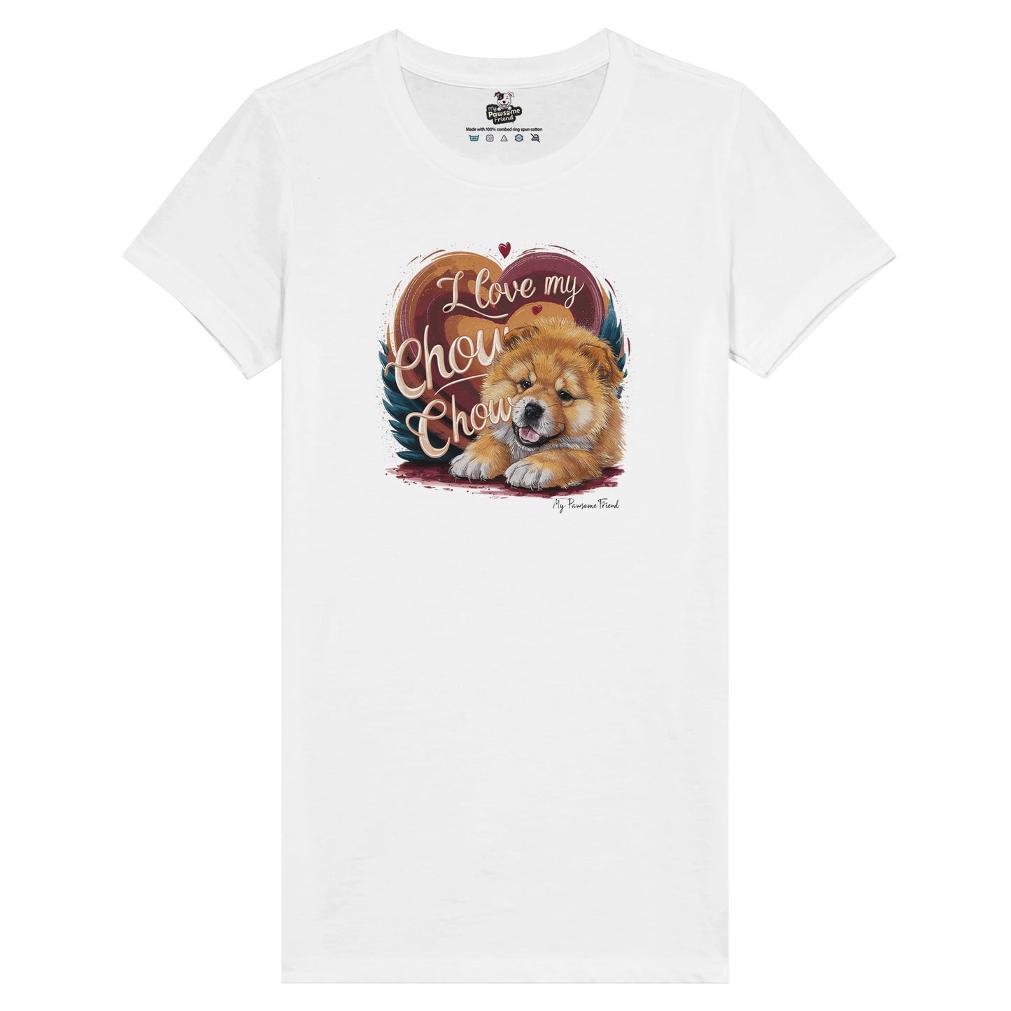 I Love My CHOW CHOW | Premium Women's T-shirt white