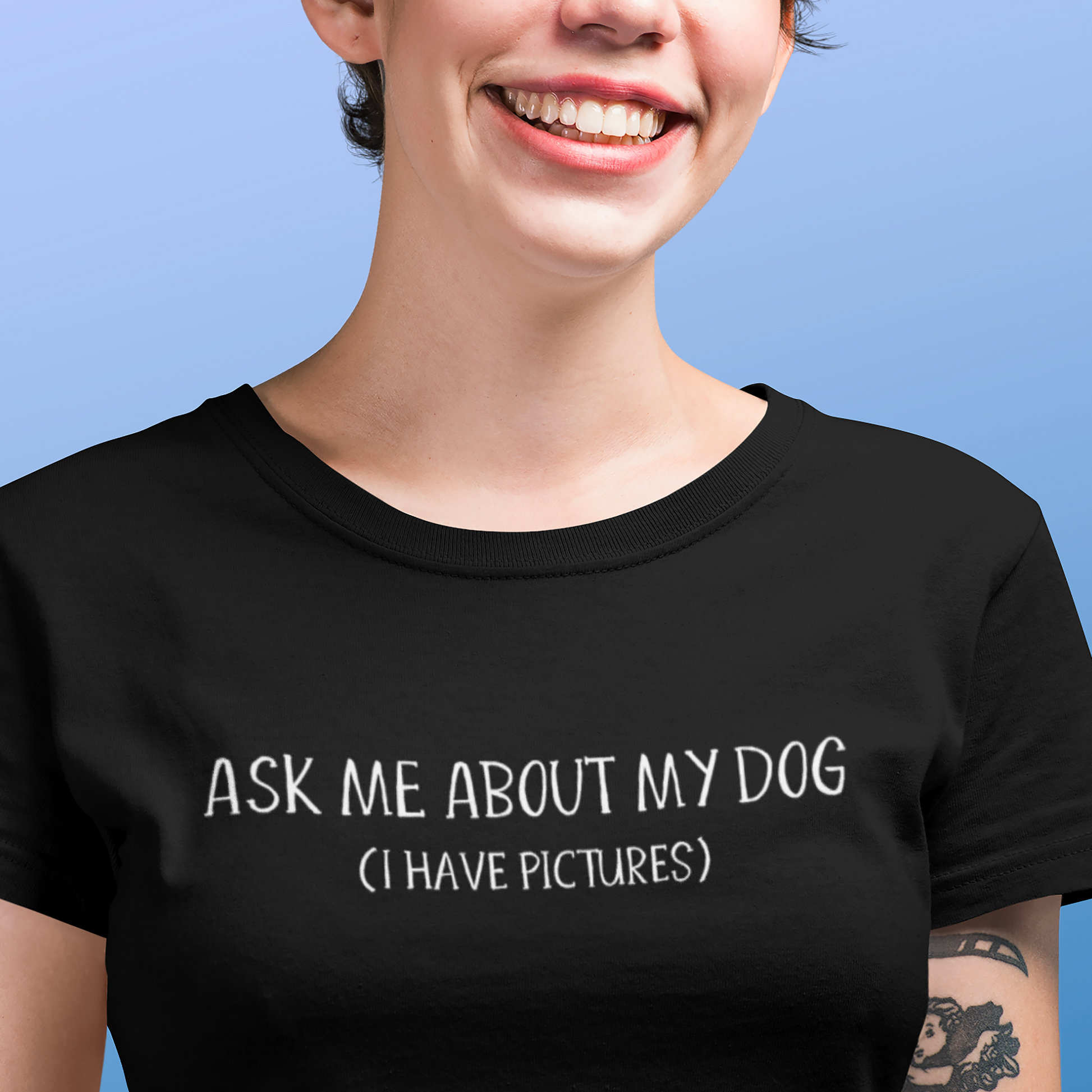 ask me about my dog t shirt black