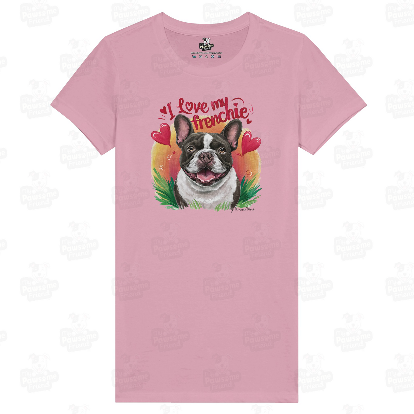 I love my frenchie t shirt pink
