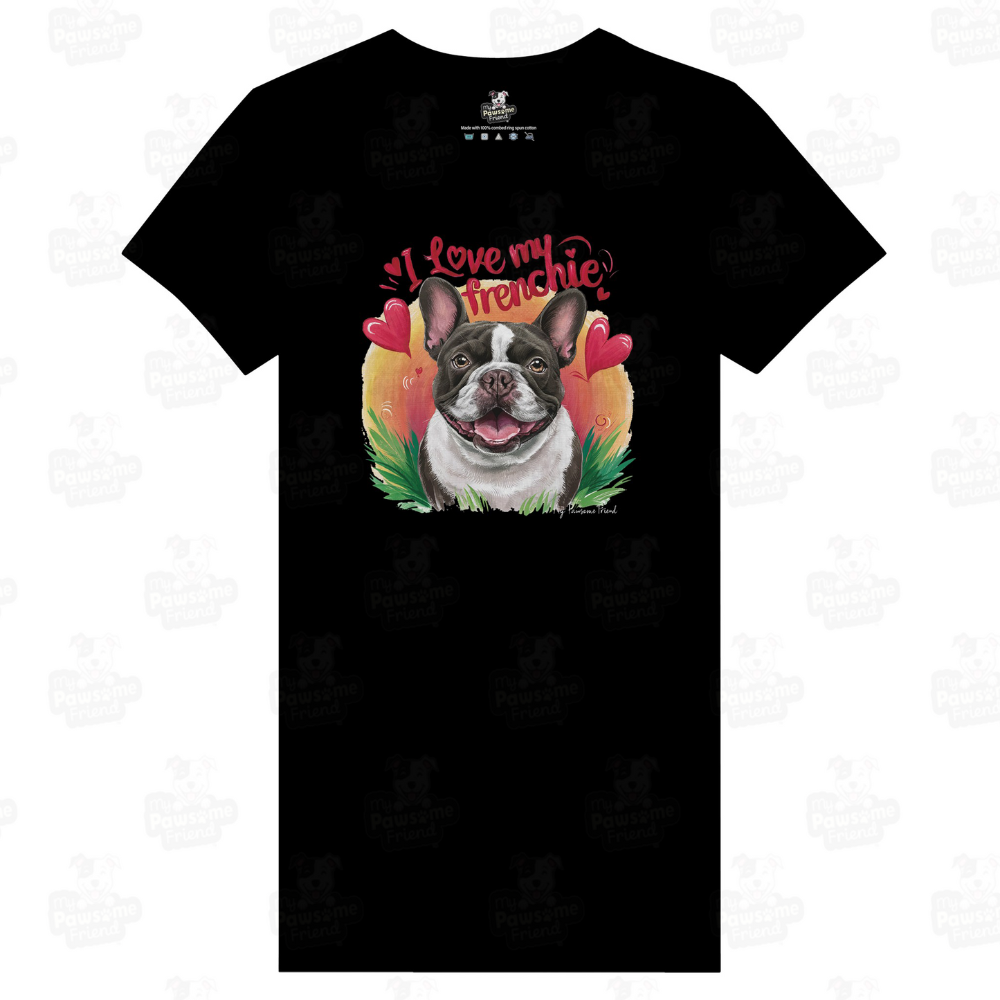 I love my frenchie t shirt black