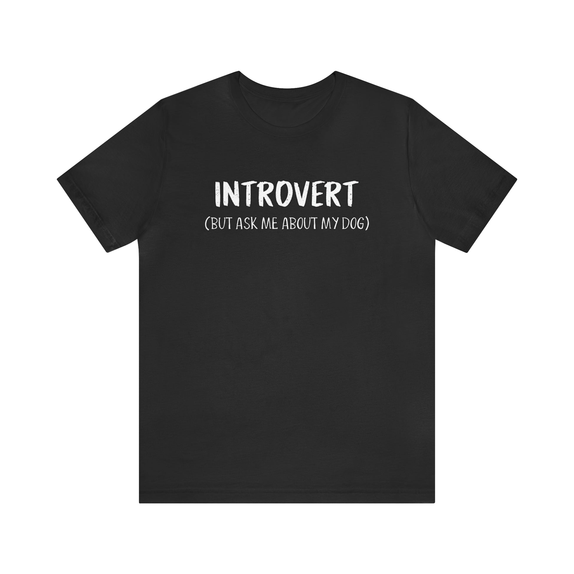 introvert dog t shirt black