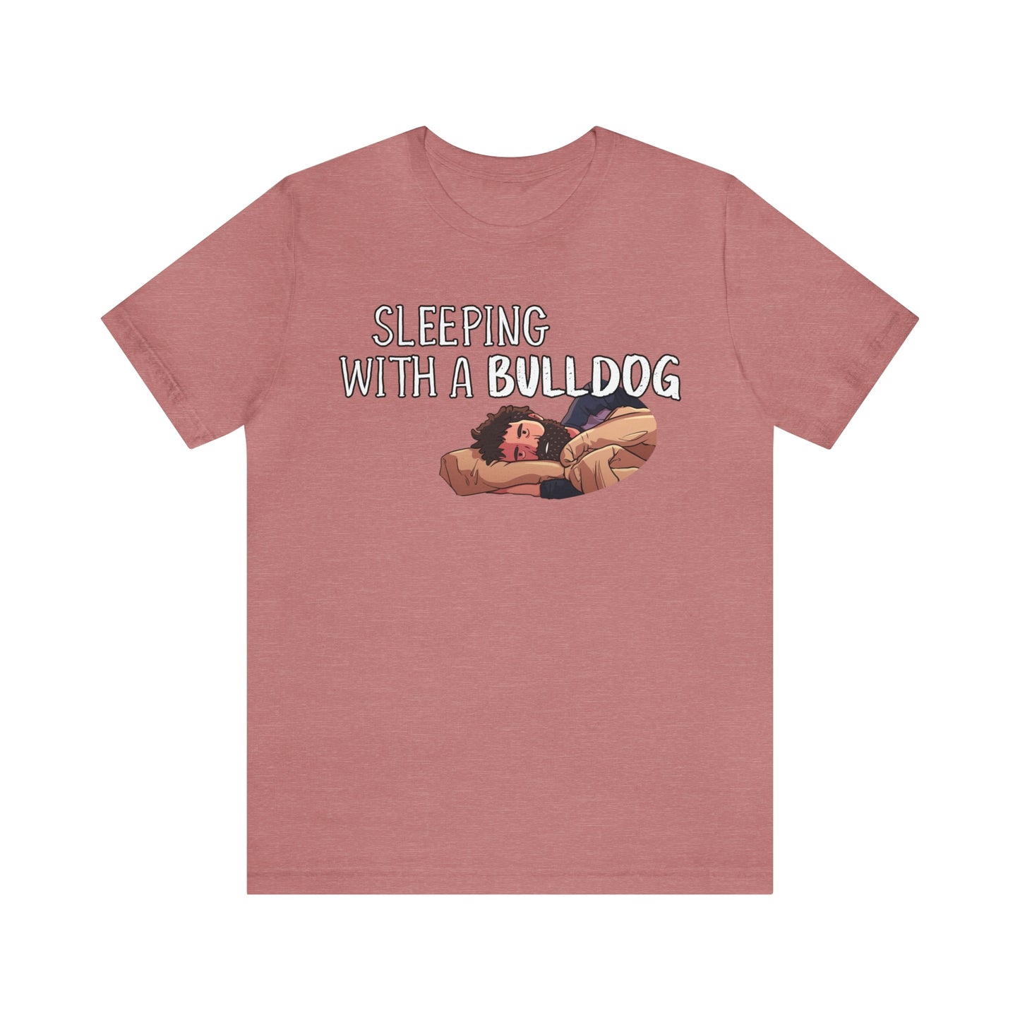 bulldog funny t shirt pink