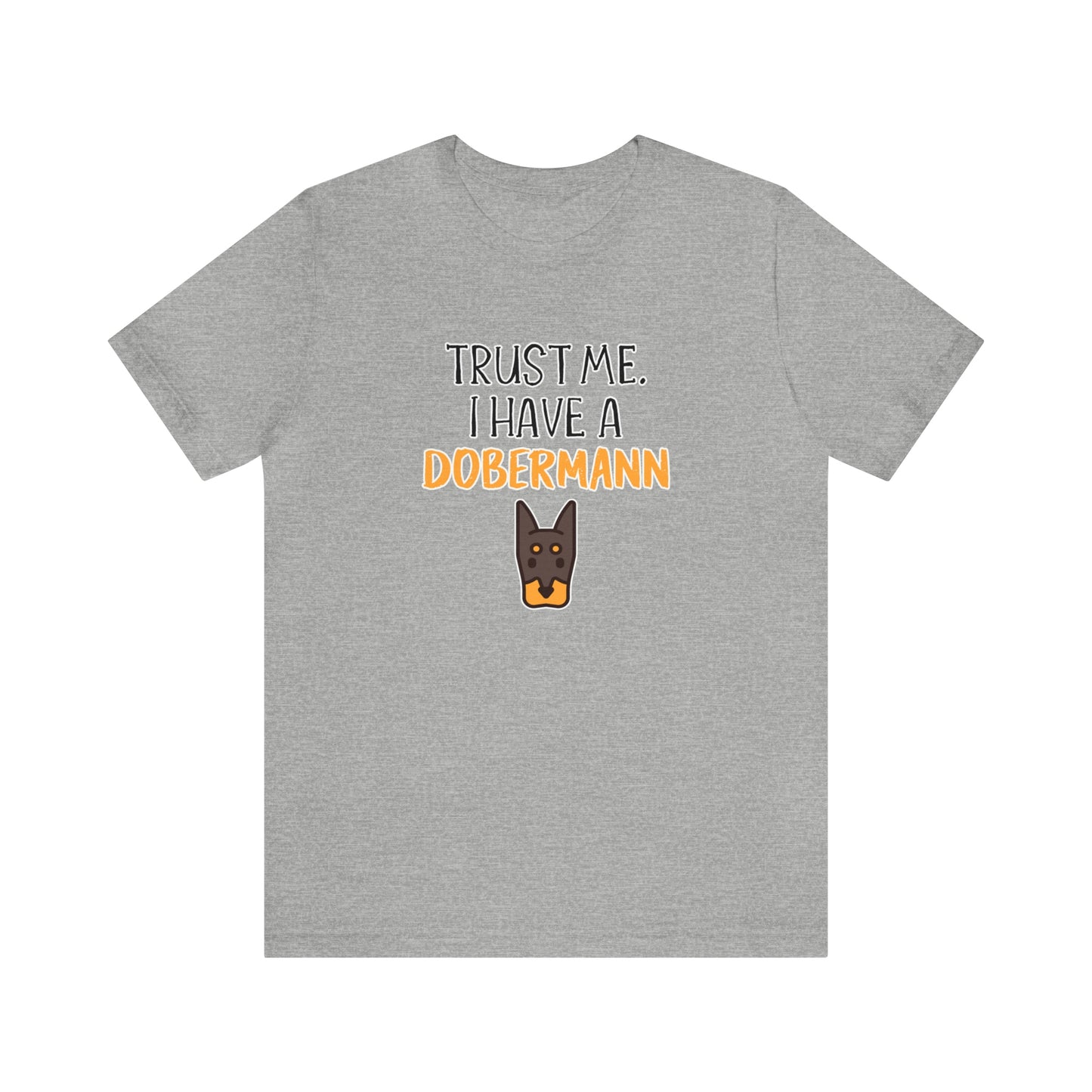 dobermann funny t shirt grey