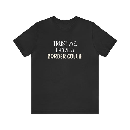 border collie funny t shirt black
