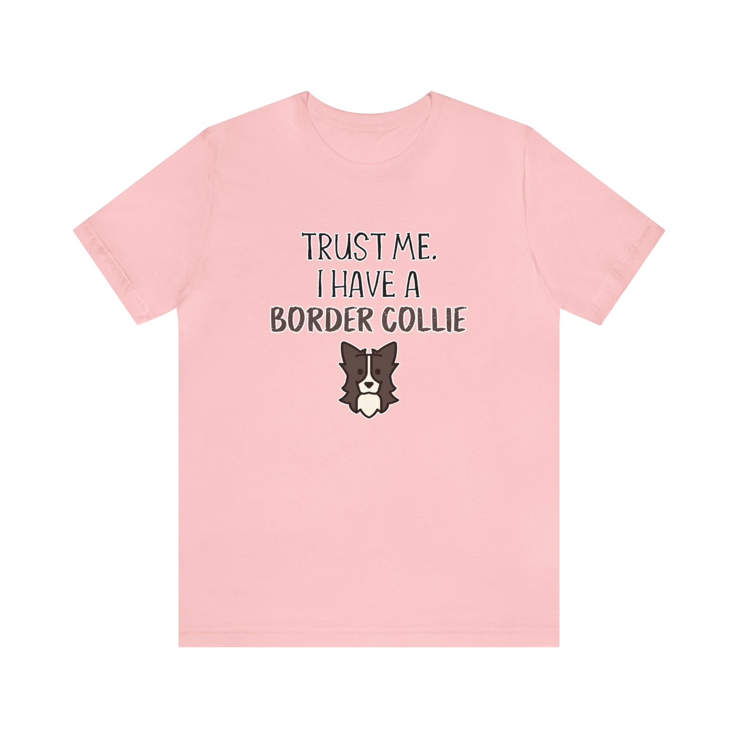 border collie t shirt pink