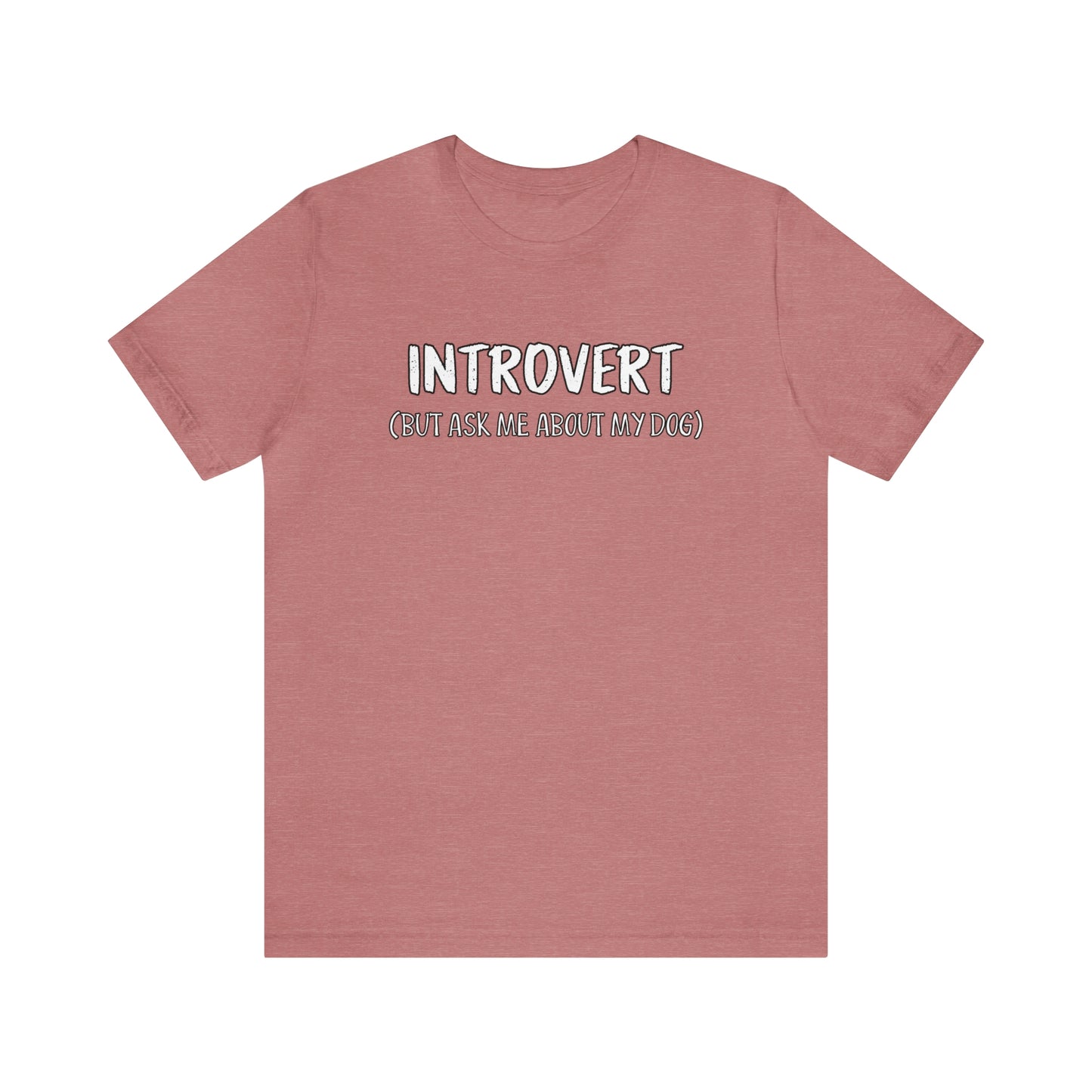 introvert dog t shirt pink