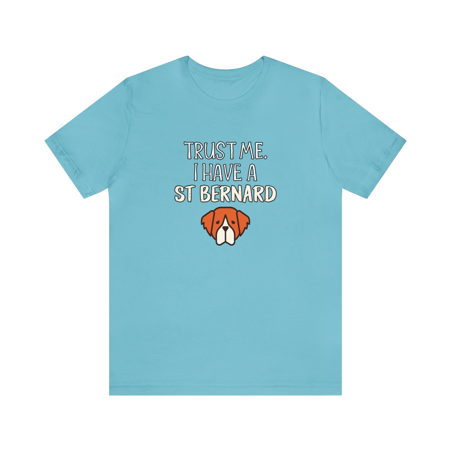 st bernard dog blue shirt