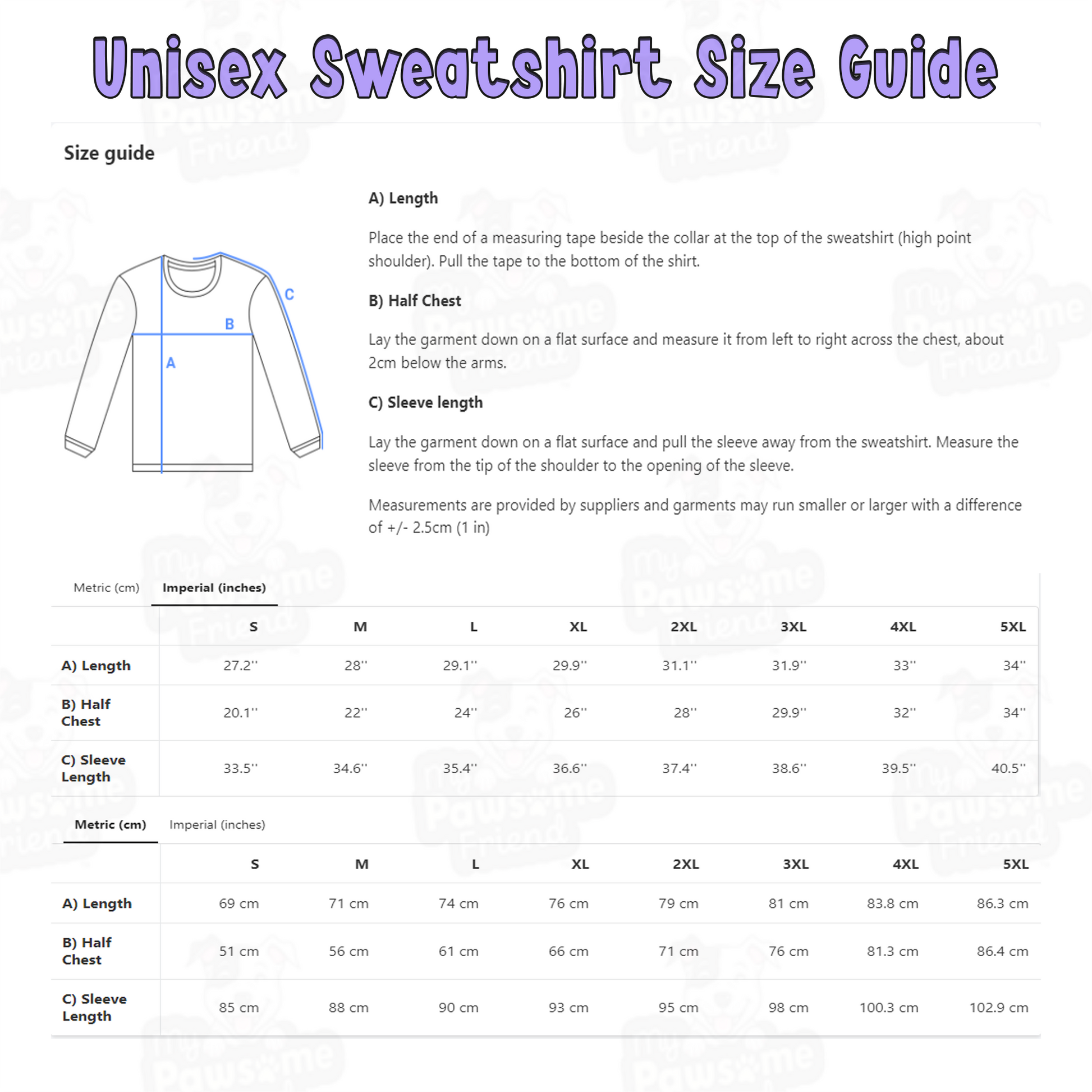 INTROVERT (But ask me about my DOG) | Unisex Sweatshirt size chart