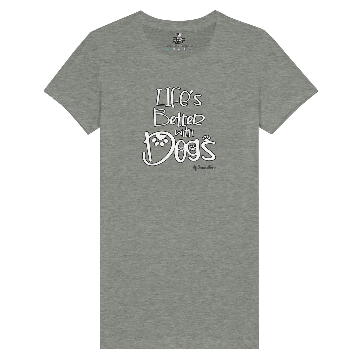 Life's Better with Dogs | Premium Women's T-shirt grey