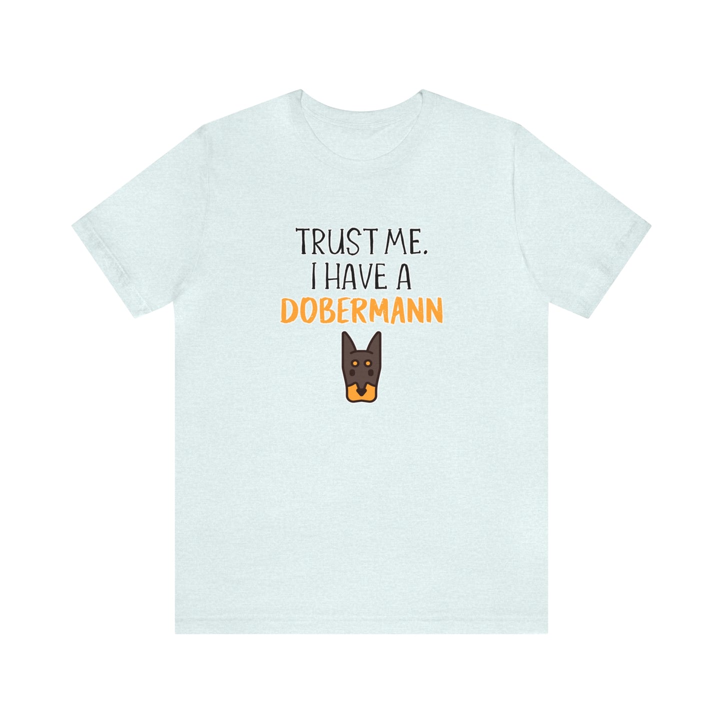 dobermann funny t shirt blue