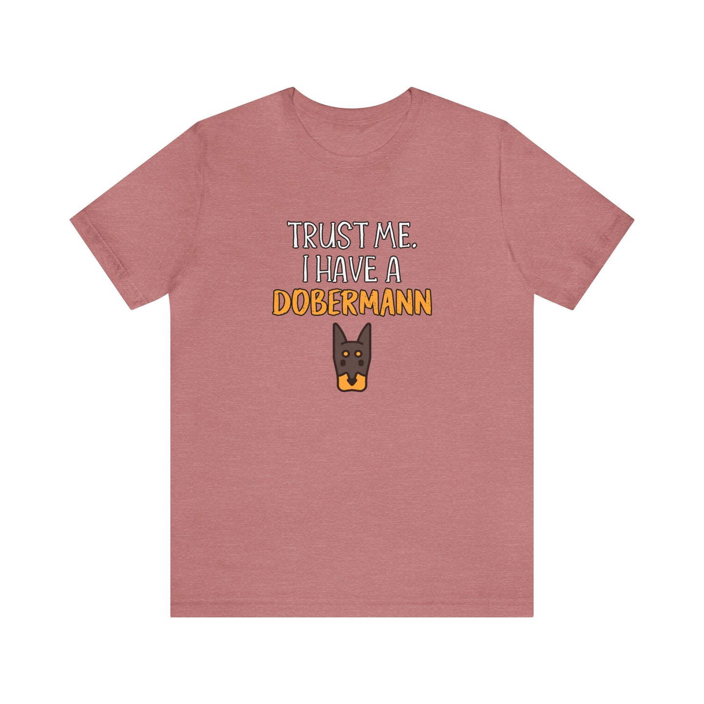 dobermann funny t shirt pink